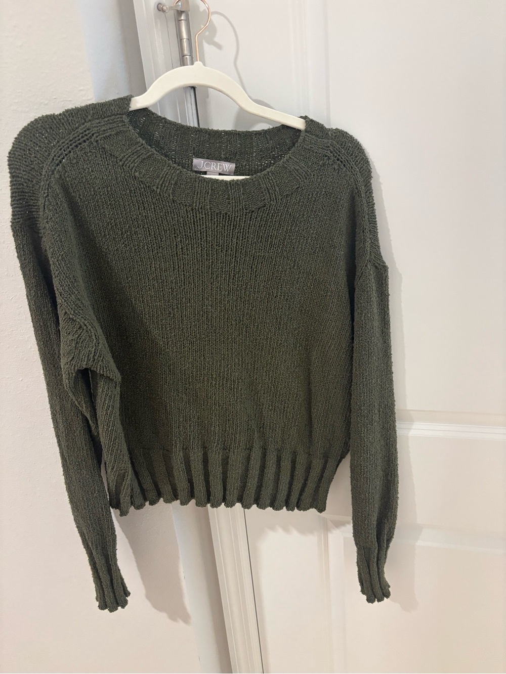 J. Crew Dark Olive Crewneck Sweater